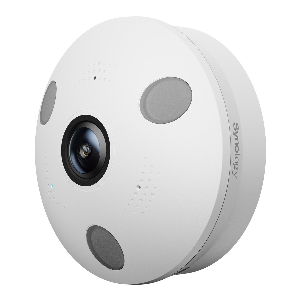 Synology FC600 6 MP 360°-Fisheye-Kamera für Innenräume, Ansicht schräg von vorn